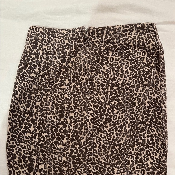 free people denim leopard mini skirt - Picture 3 of 3